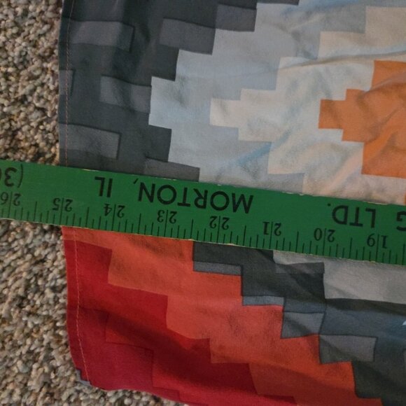 Size Medium Bianca Coletti Geometric Orange Blouse Top Pullover 3/4 Sleeve - Picture 5 of 5